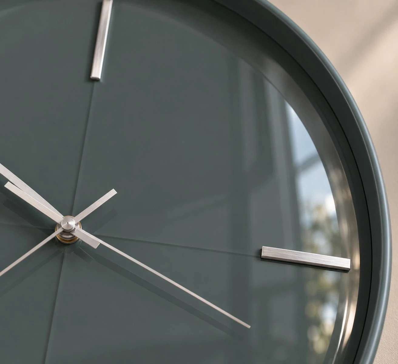 Slate Minimalist Wall Clock - dial detail close-up