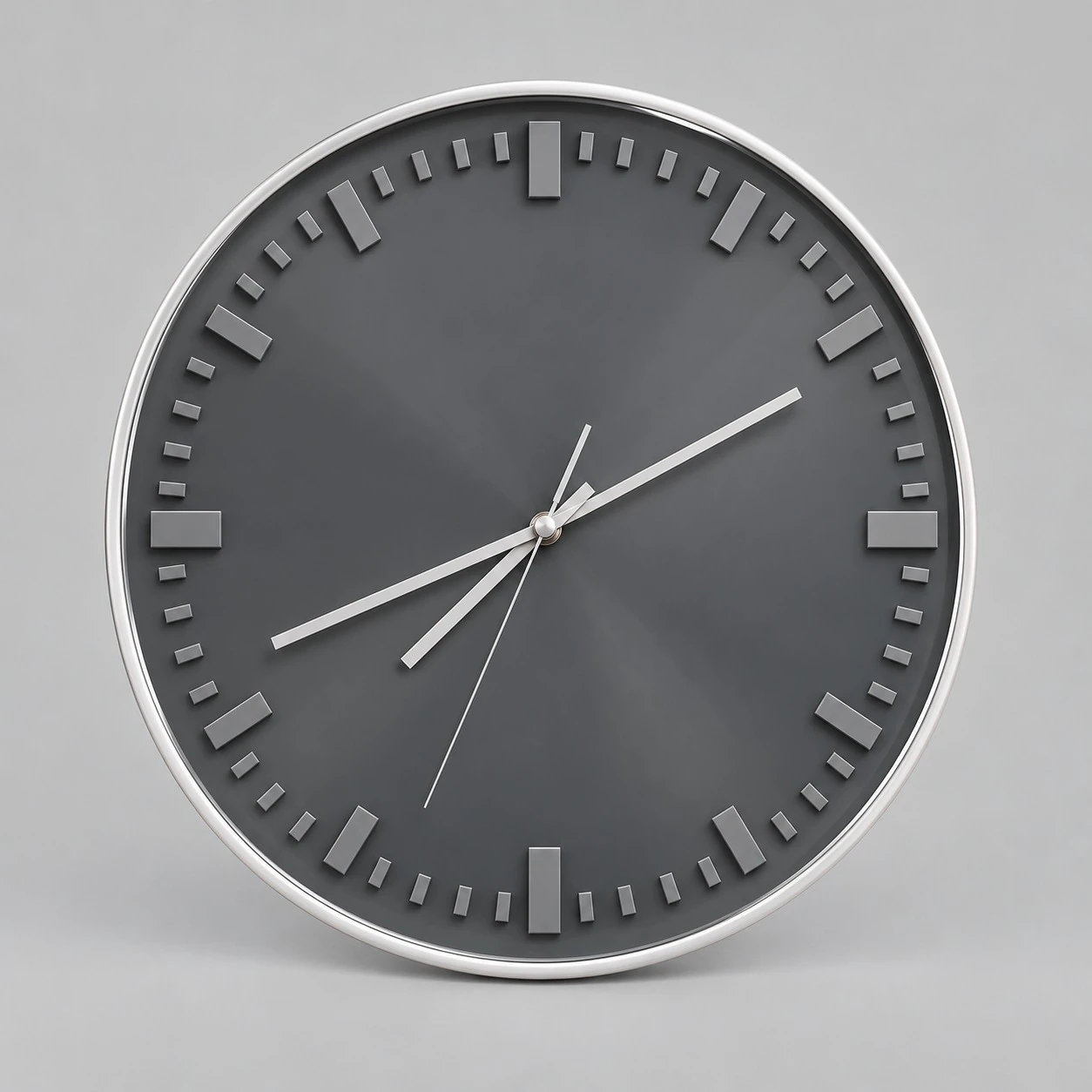Charcoal Modern Wall Clock Console - studio front view