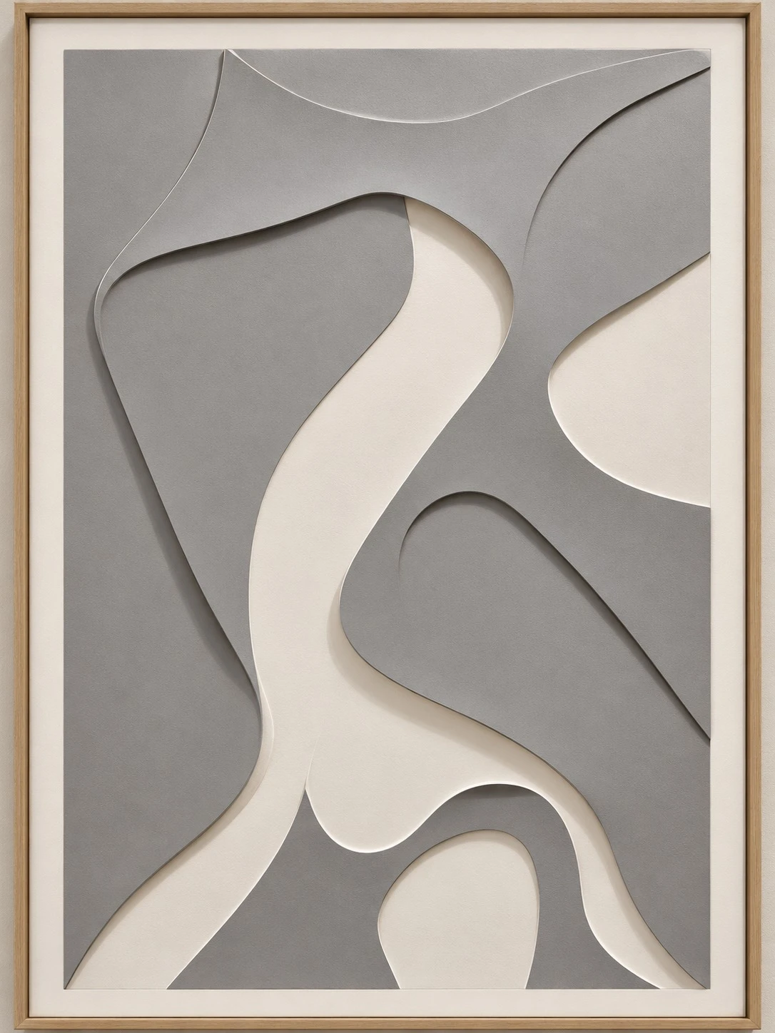 Framed B&W Abstract Scene Art 80x120 cm - artwork detail