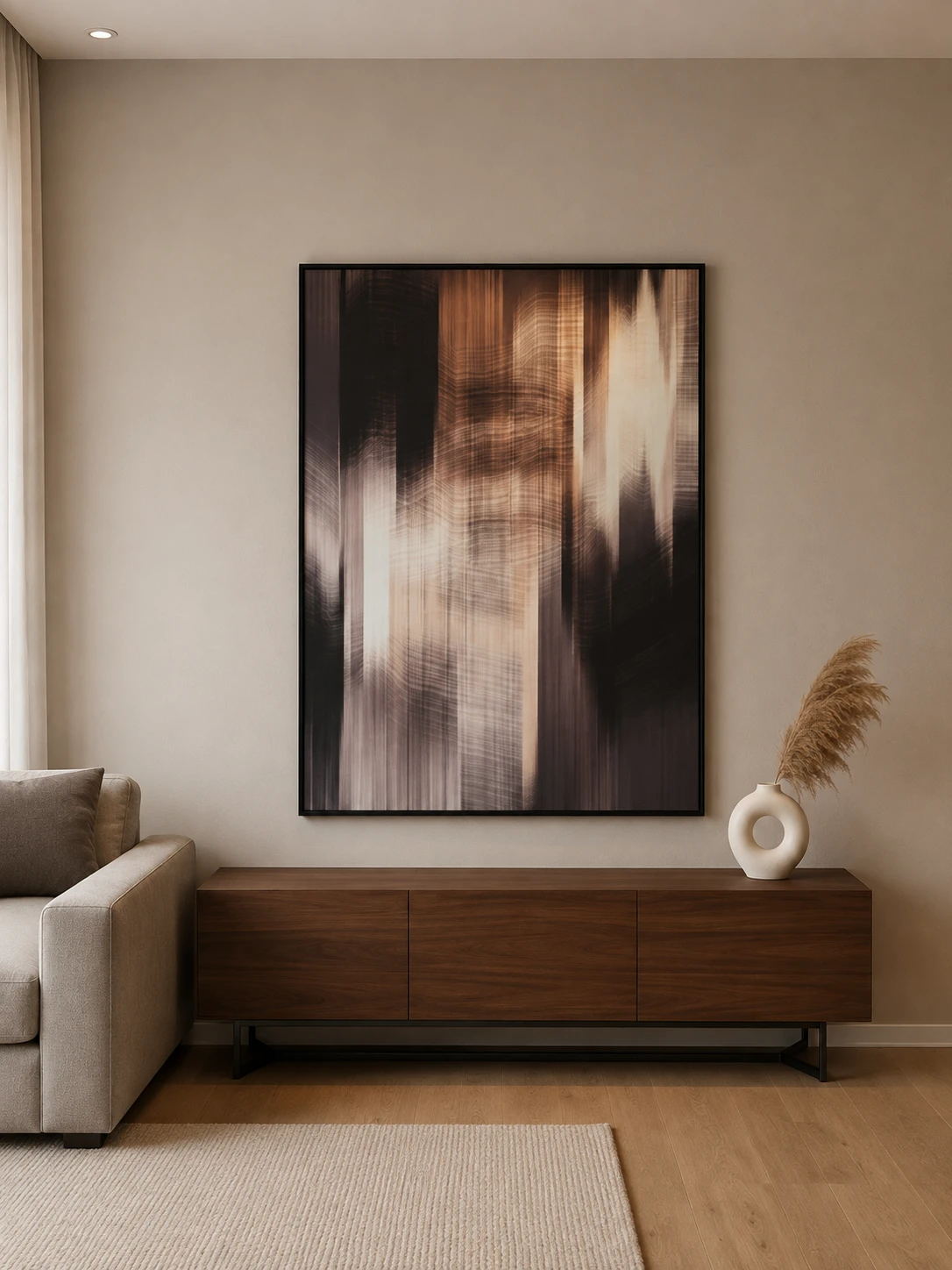 Framed Abstract Landscape – Warm Tones 120-150cm
