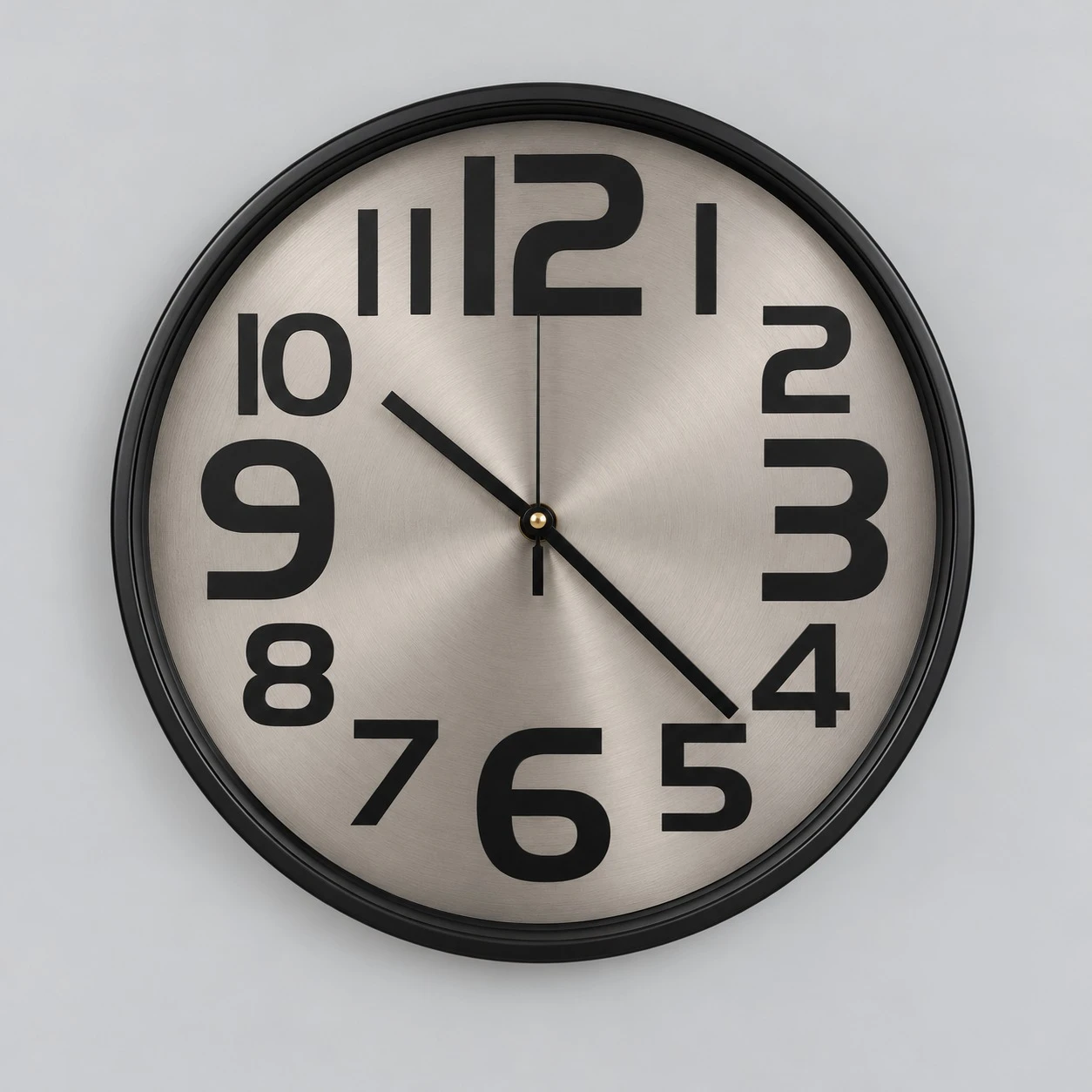 Black Numeral Wall Clock Console - studio front view