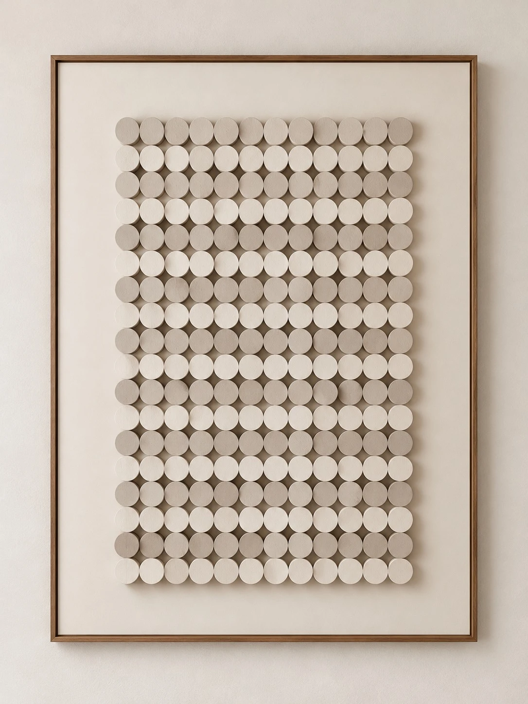 Framed Brown Wooden Square Pattern 70x100 cm - artwork detail