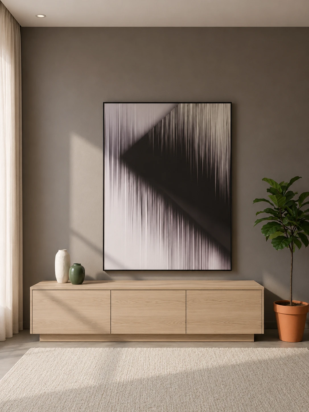 Framed B&W Gradient Abstract 120-150cm