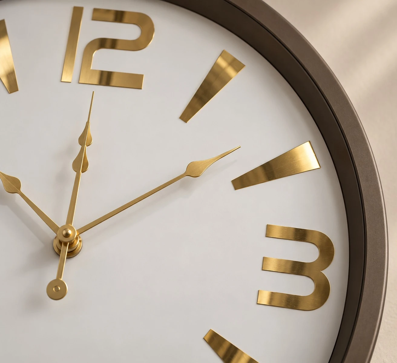 Oversized Numeral Wall Clock Console - numeral detail close-up