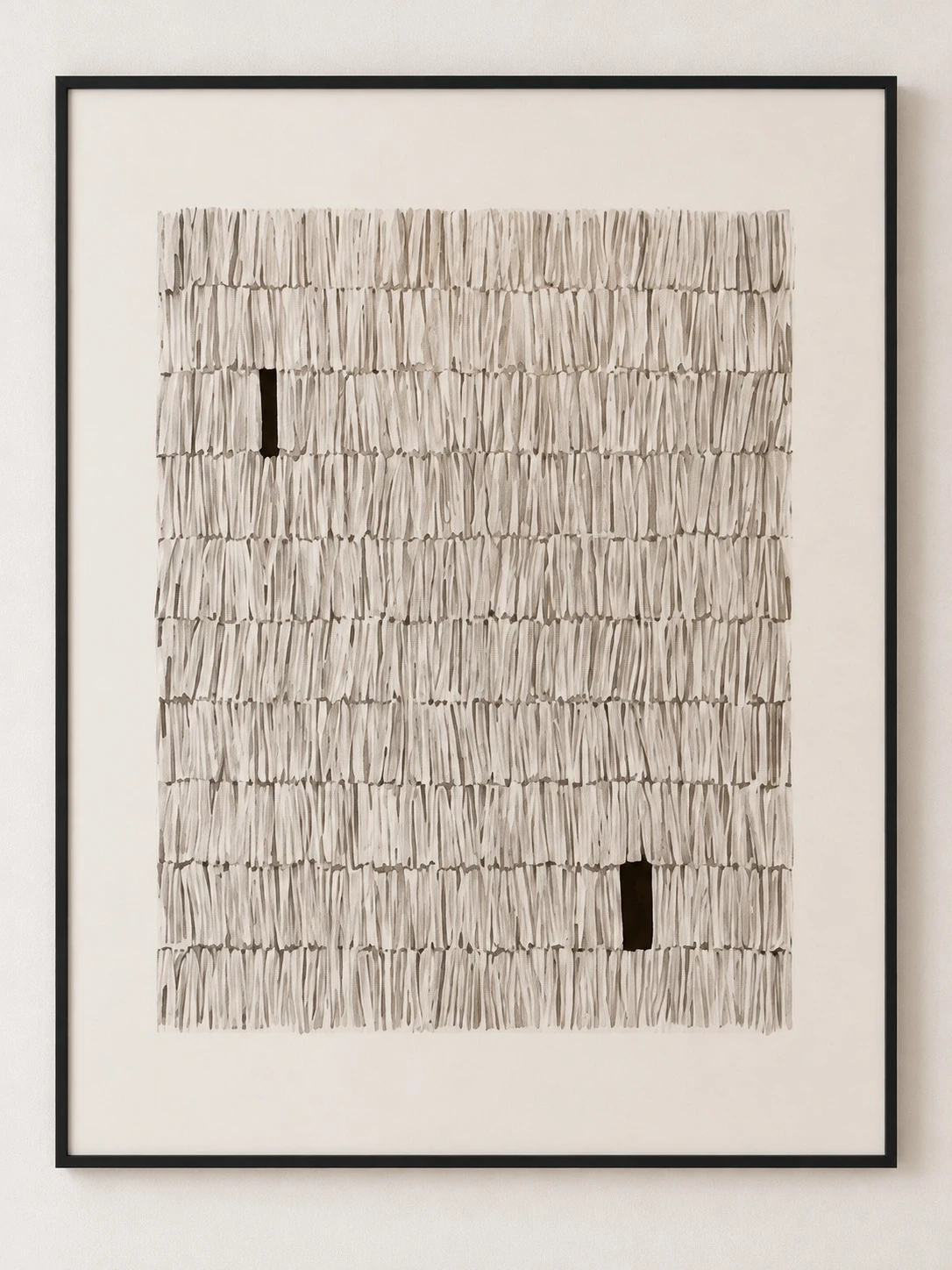 Framed B&W Abstract Lines Art 120x150 cm - artwork detail
