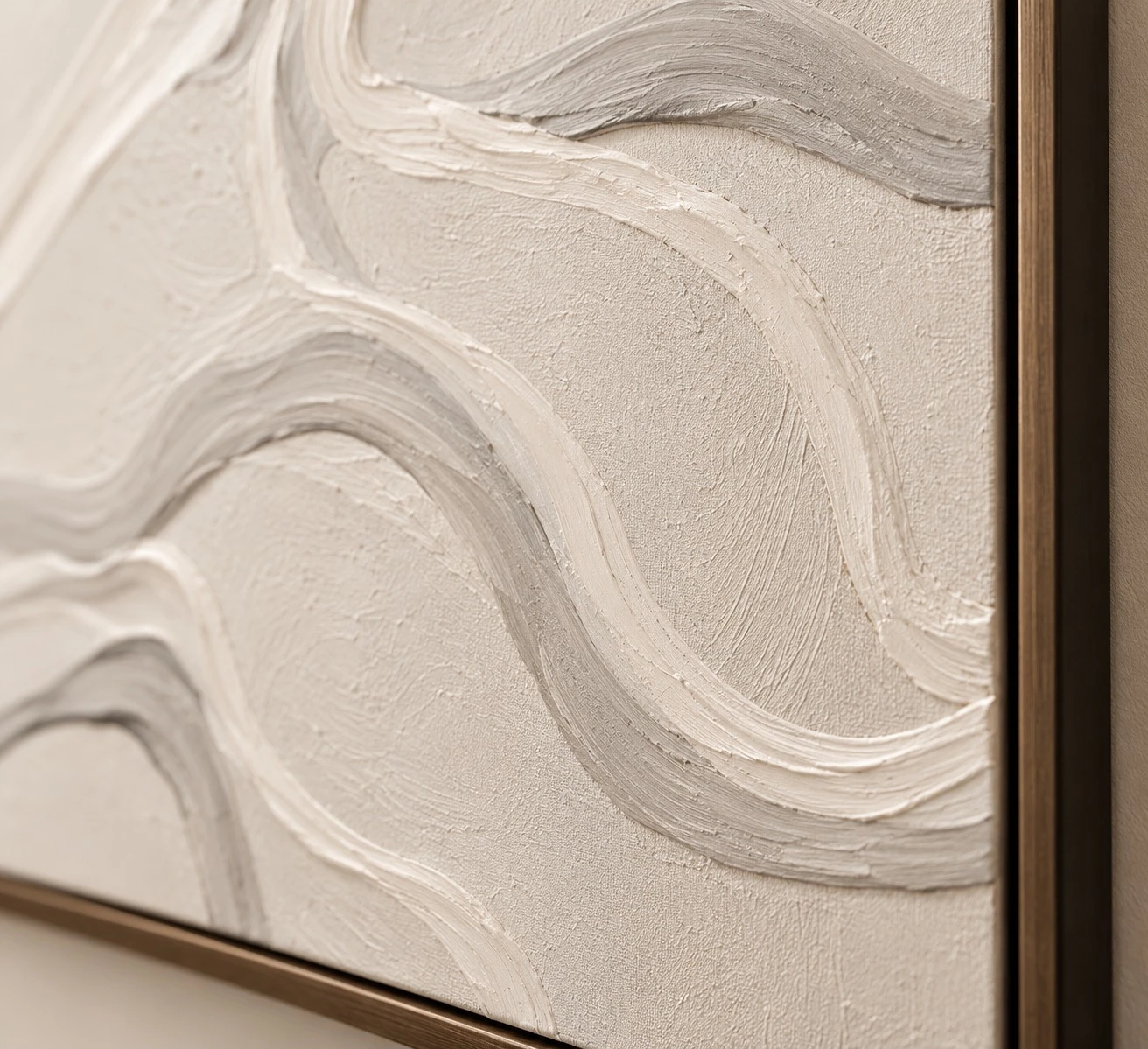 Framed Botanical Leaf Art Print 80x120 cm - paint texture close-up