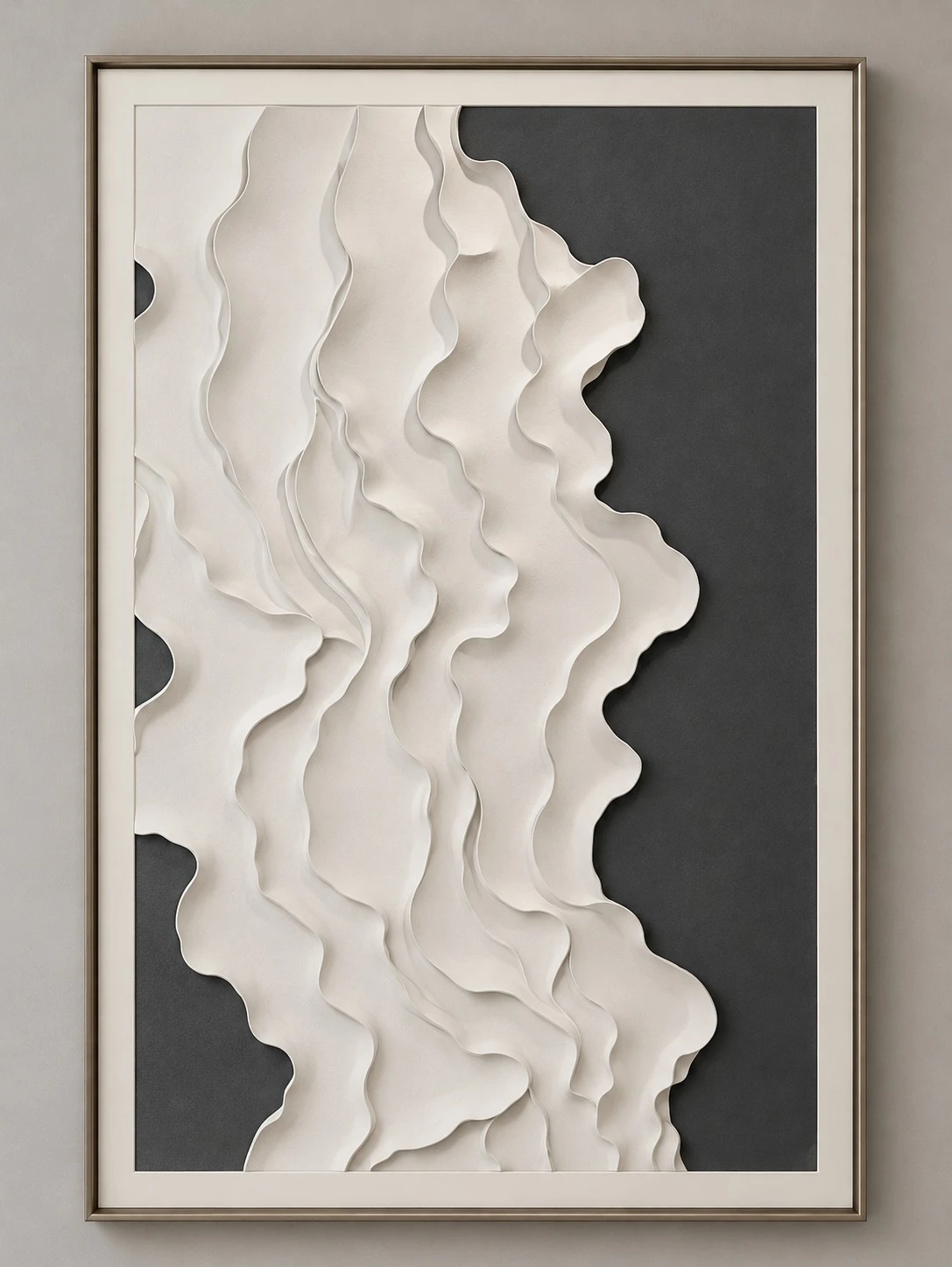 Framed Abstract Grey Art Print 80x120 cm - artwork detail