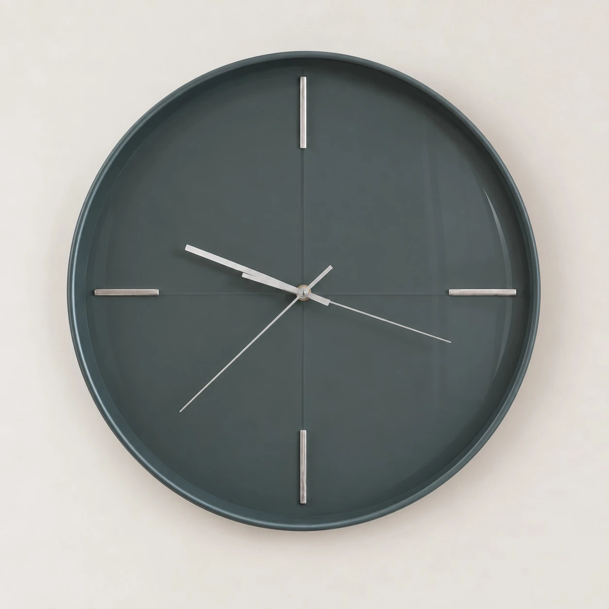 Slate Minimalist Wall Clock - studio front view