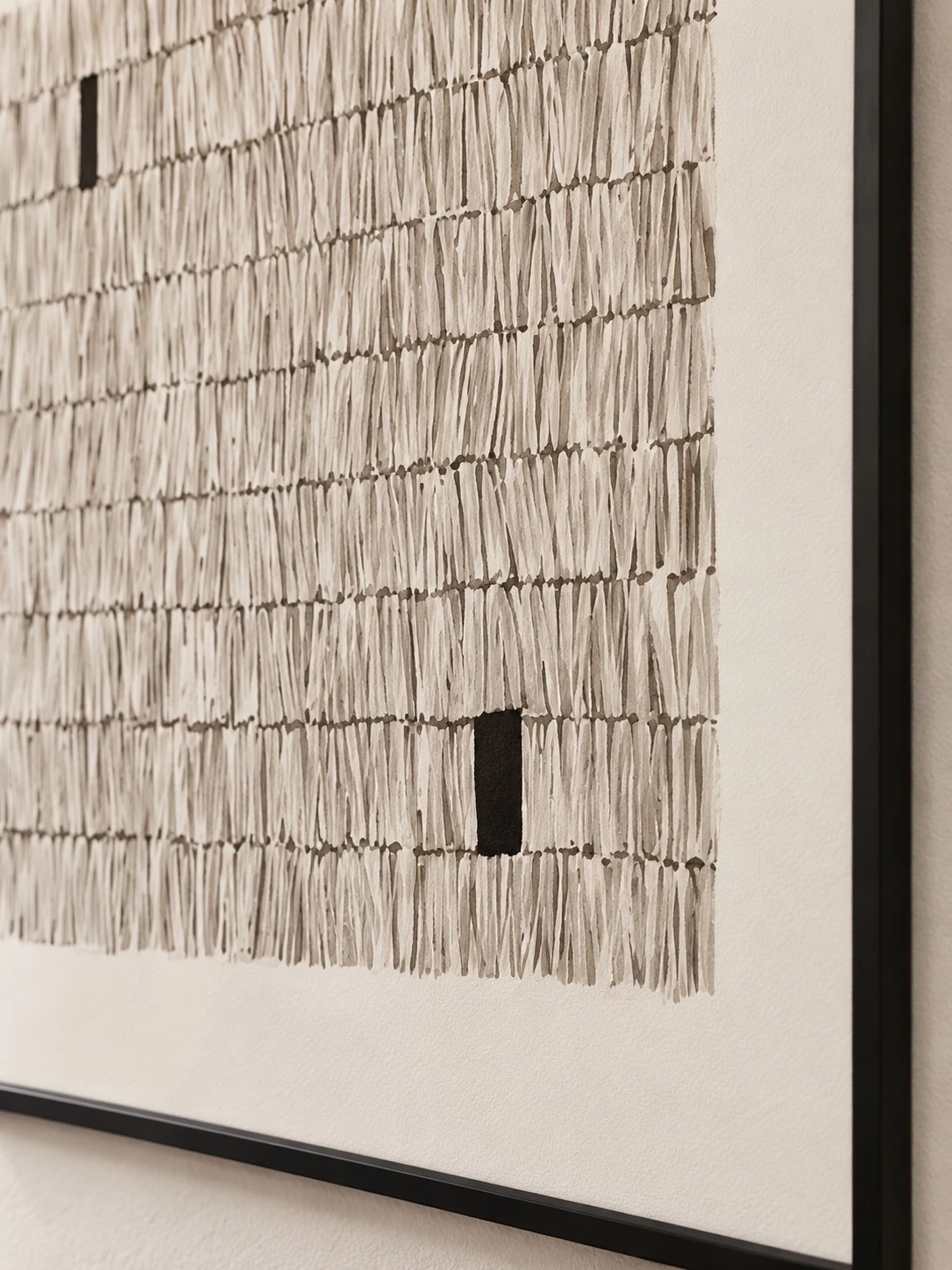 Framed B&W Abstract Lines Art 120x150 cm - texture close-up