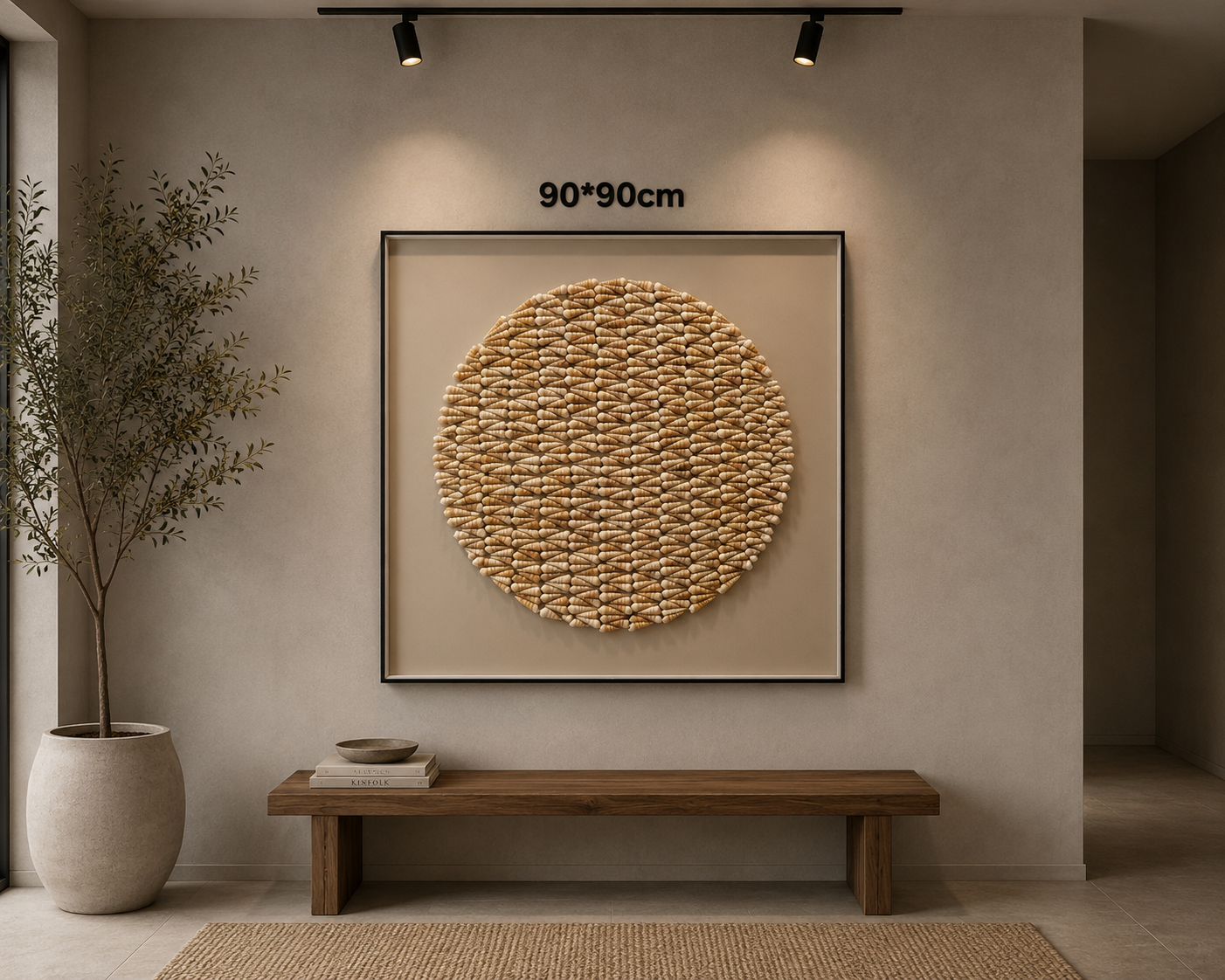 Framed Gold Textured Circle