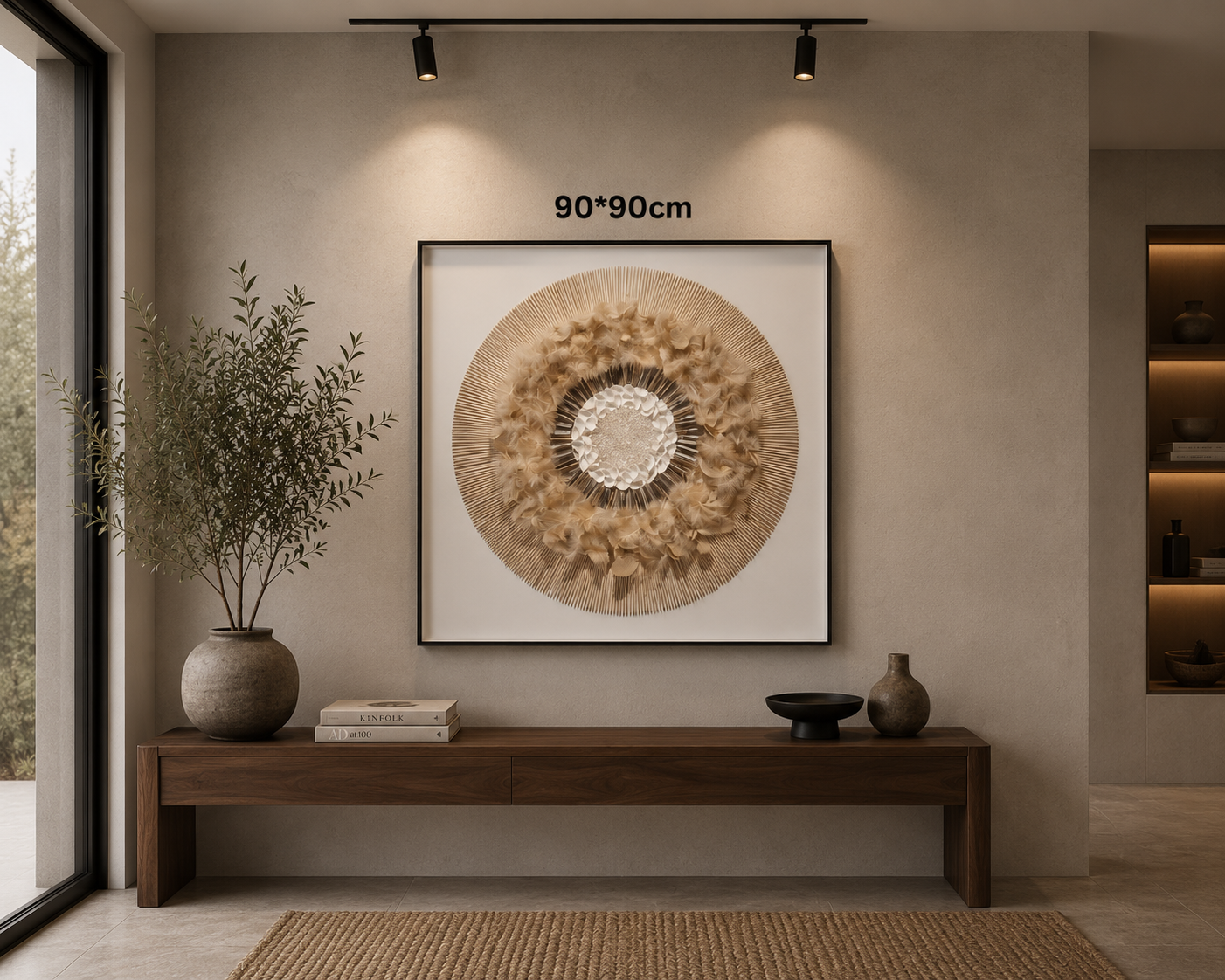 Framed Gold Wreath Circle