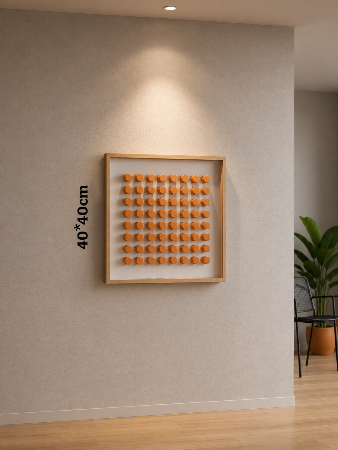 Framed Orange Grid Pattern