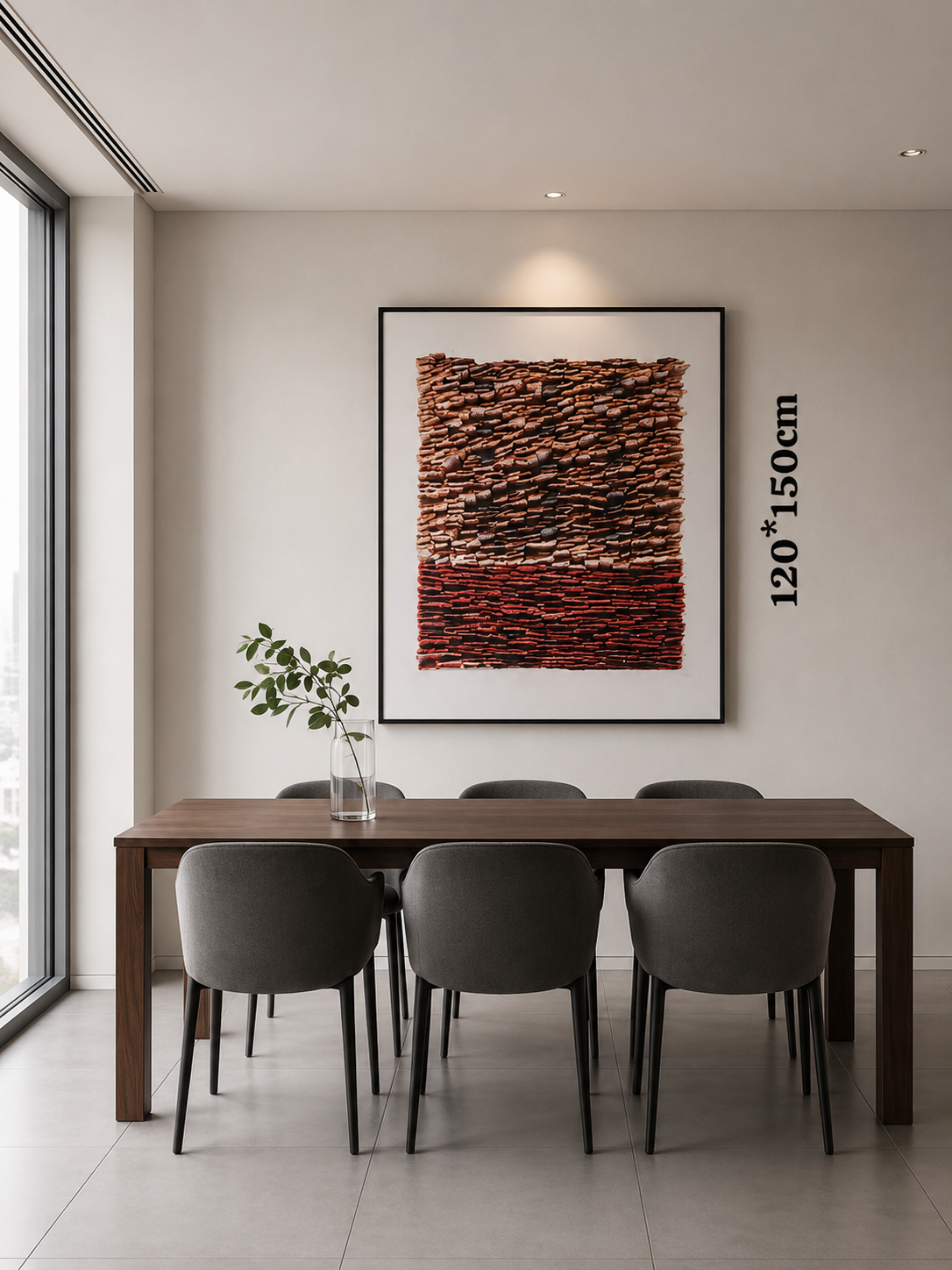 Framed Red Textured Art