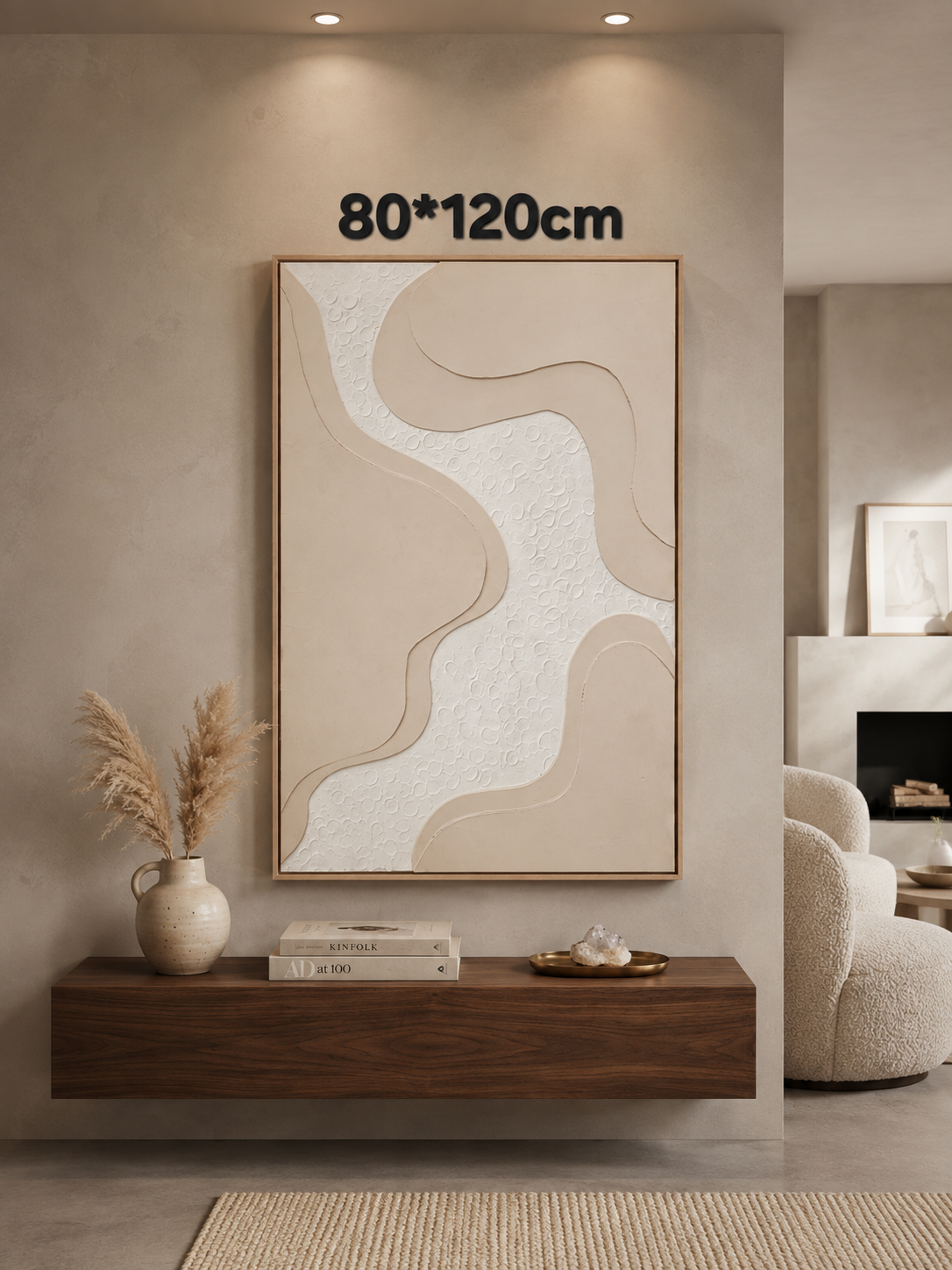 Framed River Mountains 80x120cm