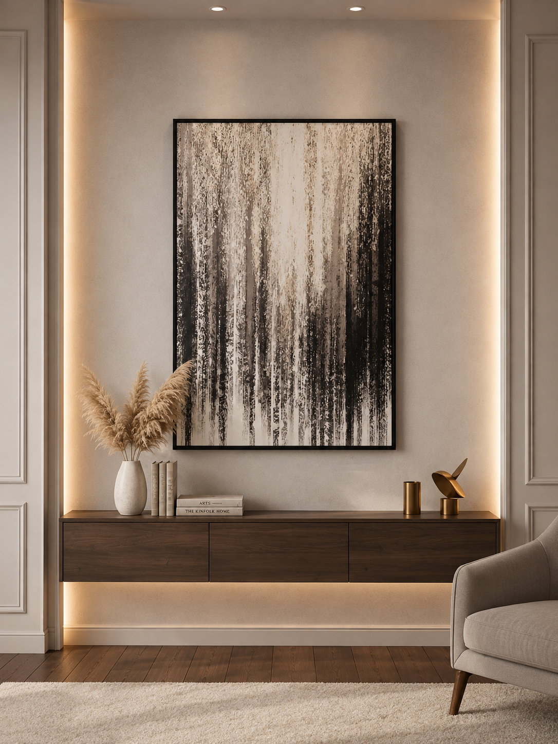 Framed Vertical Lines Forest Abstract