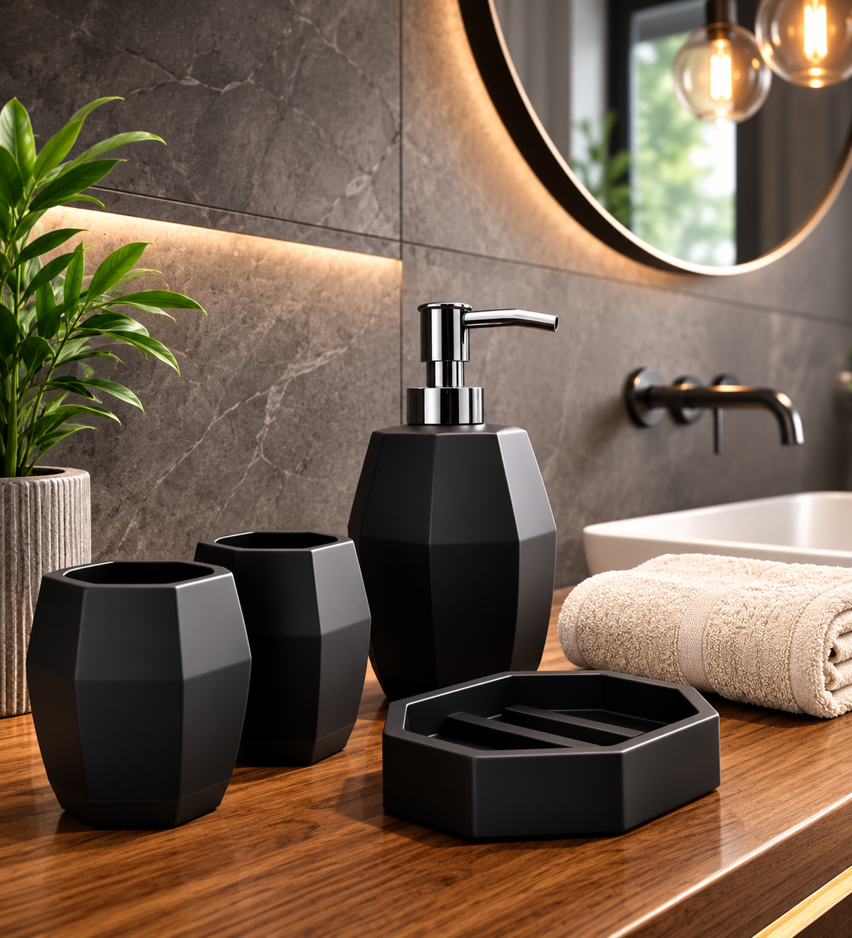 Dark Tray Bottles Set