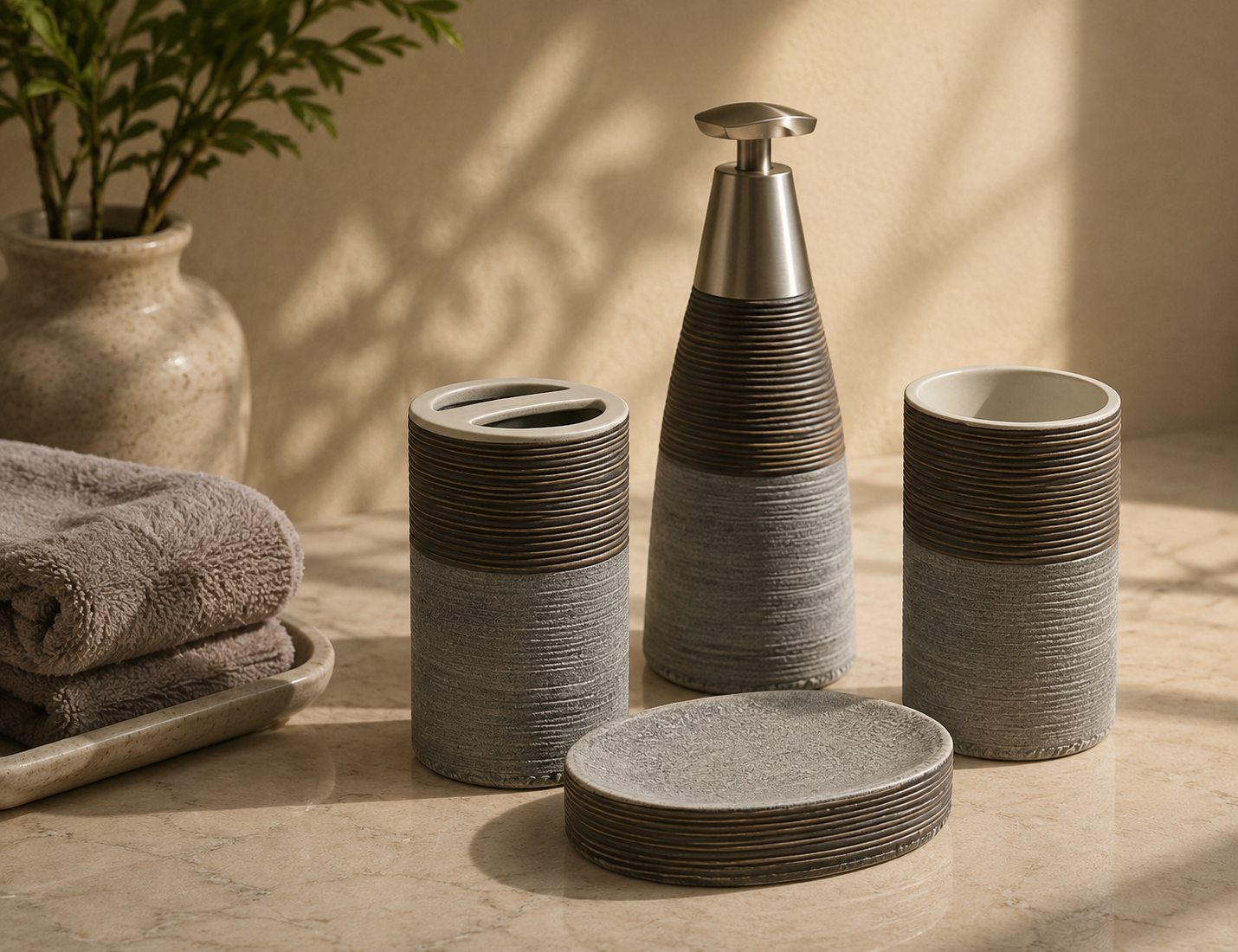 Sage Grey Bottles Set